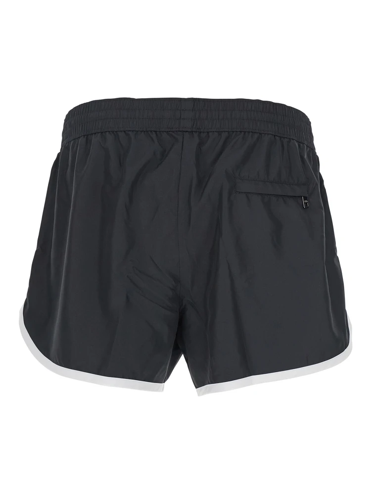 Black Swimsuit with Logo Plate on the Front in Tech Fabric Man alternative