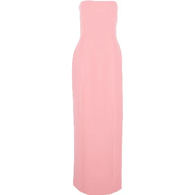 Anderson Pink Long Dress with Bare Shoulder and Back Slit in Twill Woman