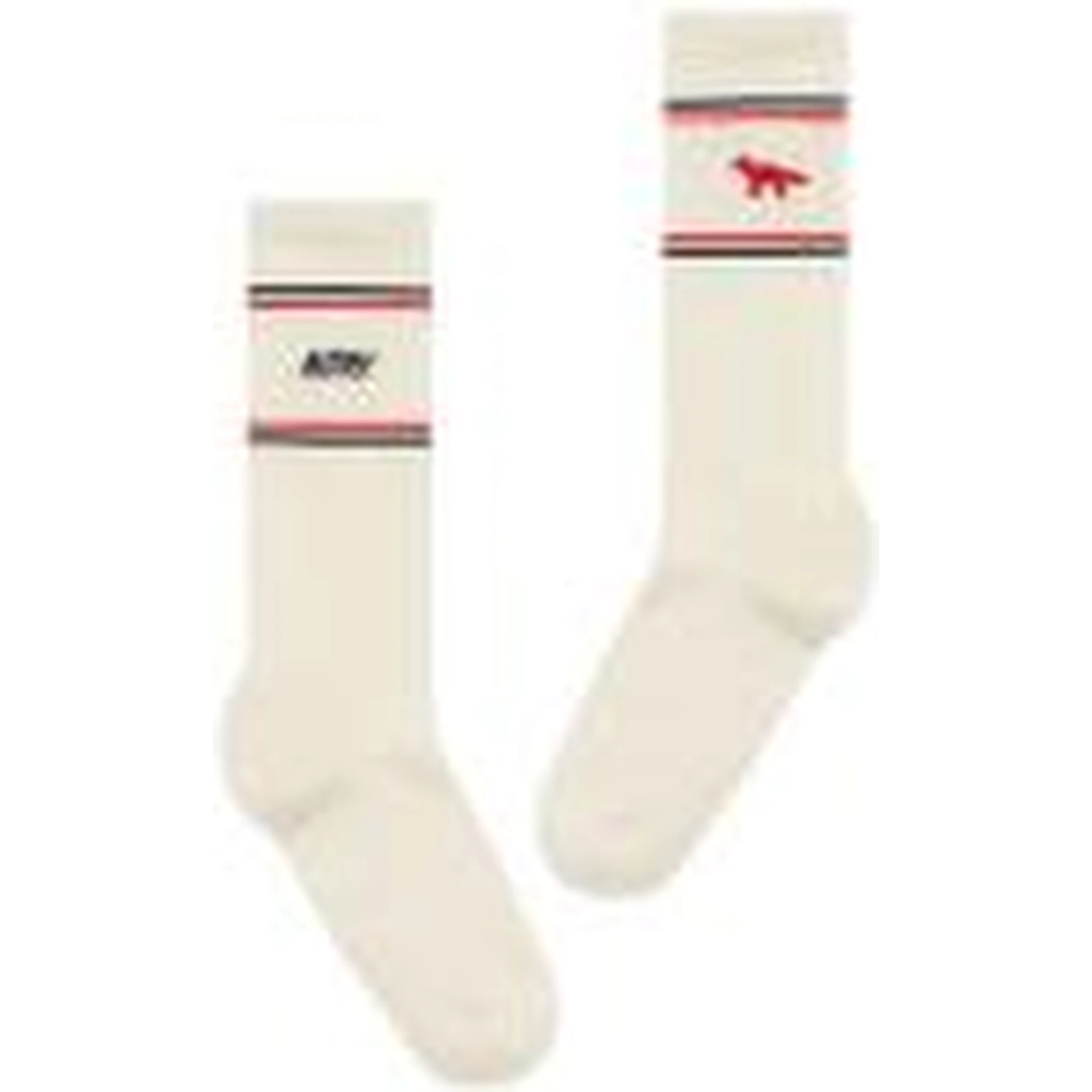 White Socks with Logo Lettering on the Side and Fox Patch in Cotton Man