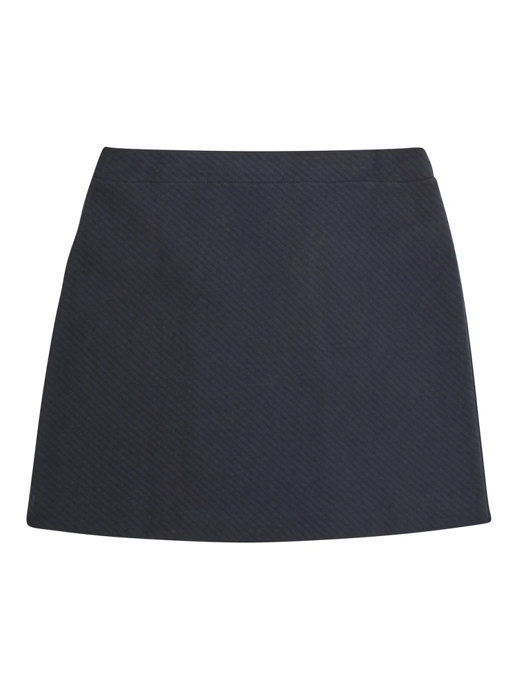 Blue A-Line Skirt with Double-Breasted Closure and Logo Patch on the Front in Cotton Blend Girl alternative