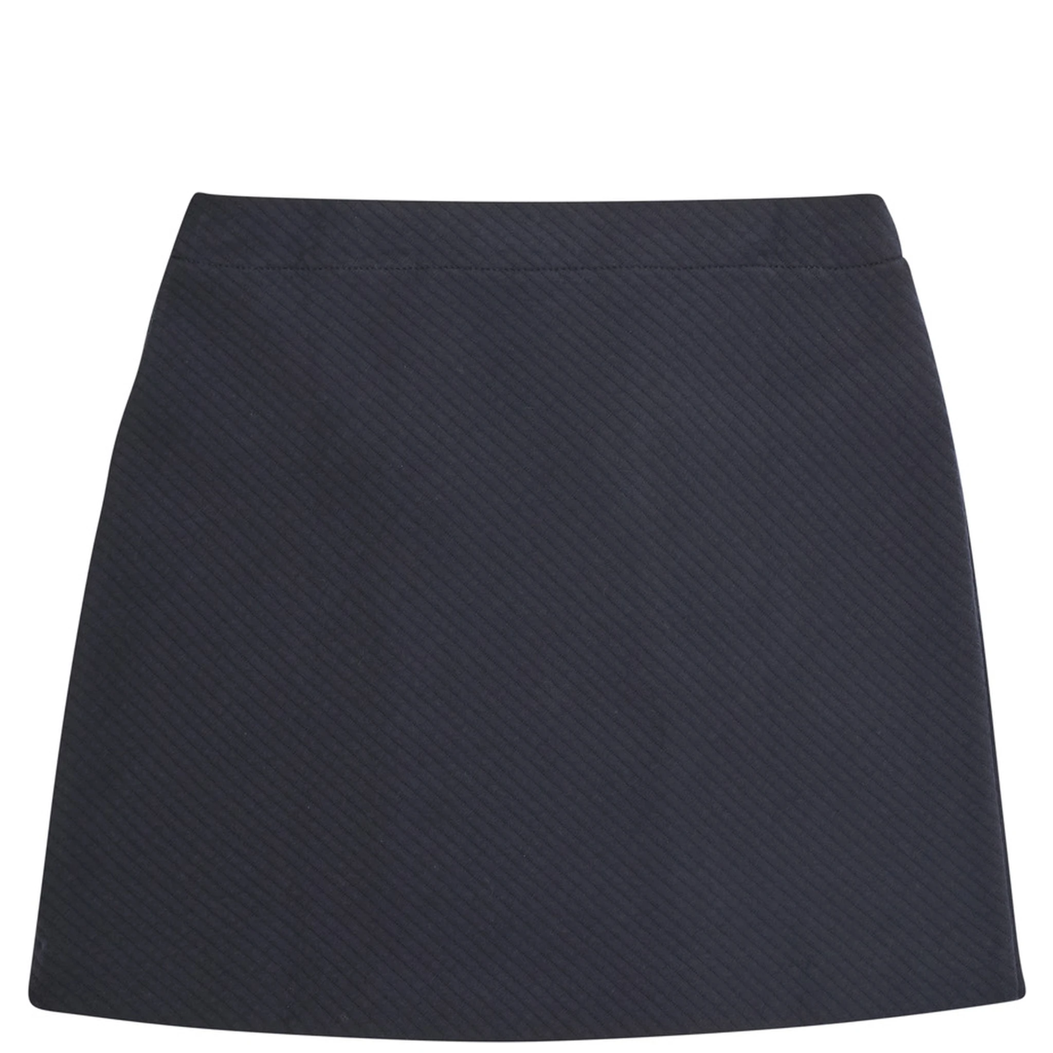 Blue A-Line Skirt with Double-Breasted Closure and Logo Patch on the Front in Cotton Blend Girl