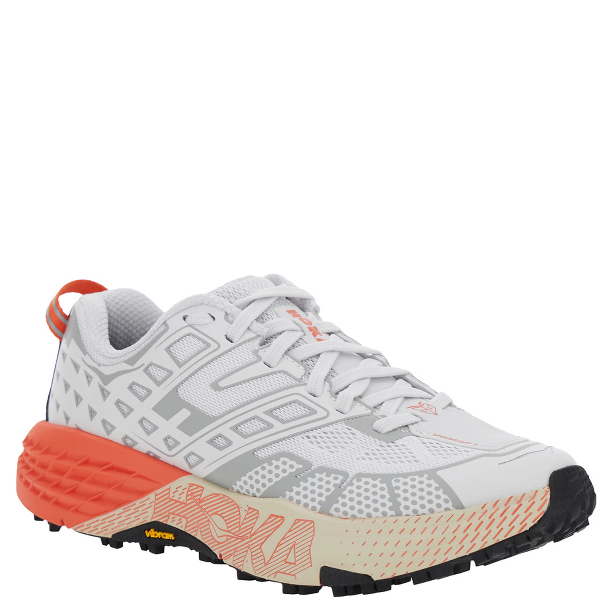 Speedgoat White Low Top Sneakers with Geometric Motif in Tech Fabric Unisex