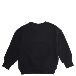Black Sweatshirt with Maxi Logo on the Front in Cotton Boy