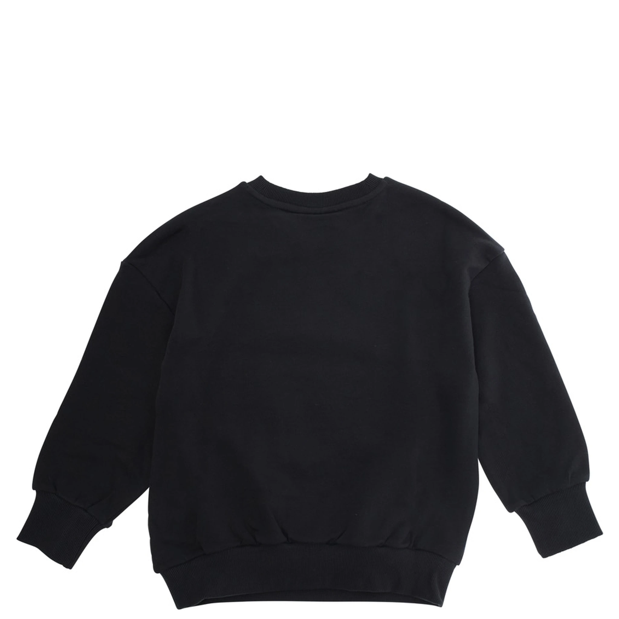 Black Sweatshirt with Maxi Logo on the Front in Cotton Boy