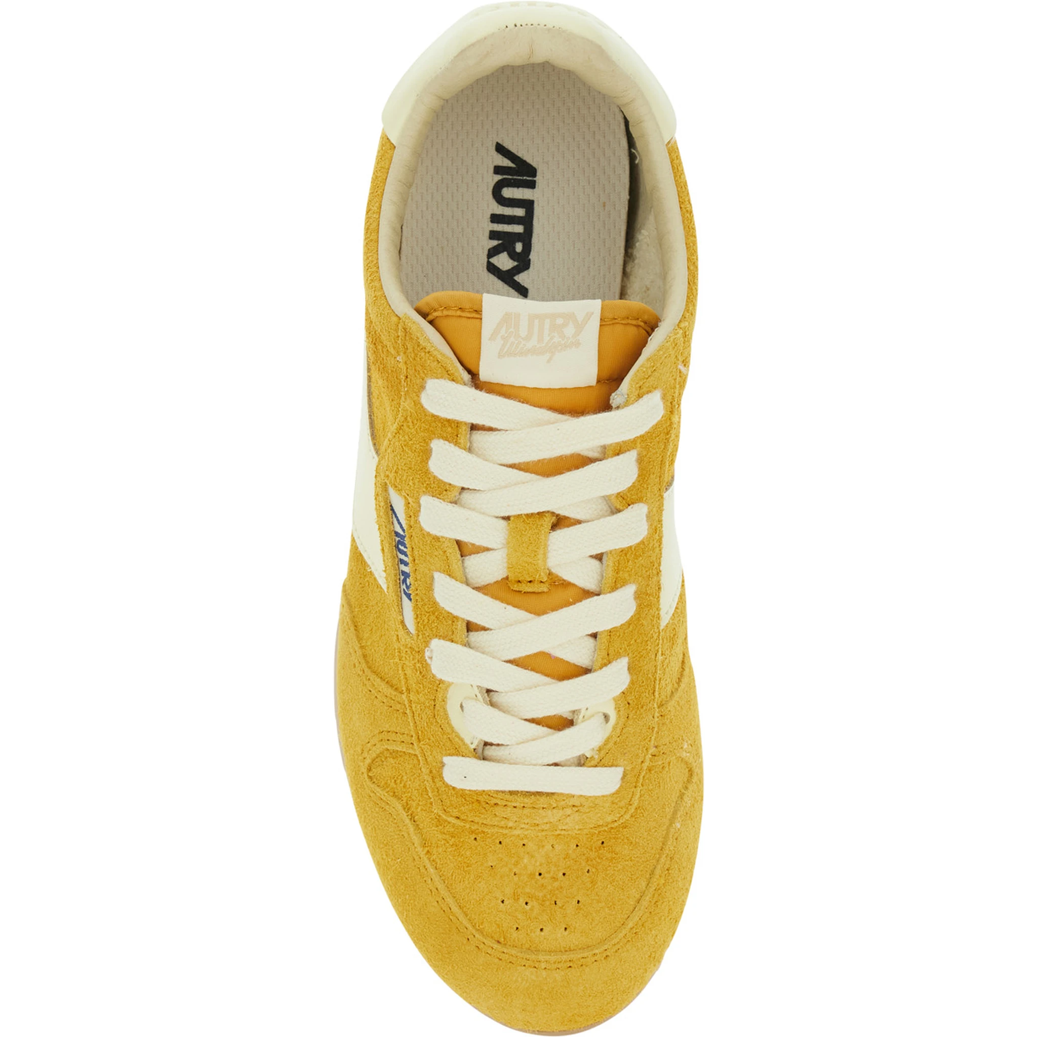 Windspin Low Yellow Sneaker with Logo on the Side and on the Heel in Suede Woman
