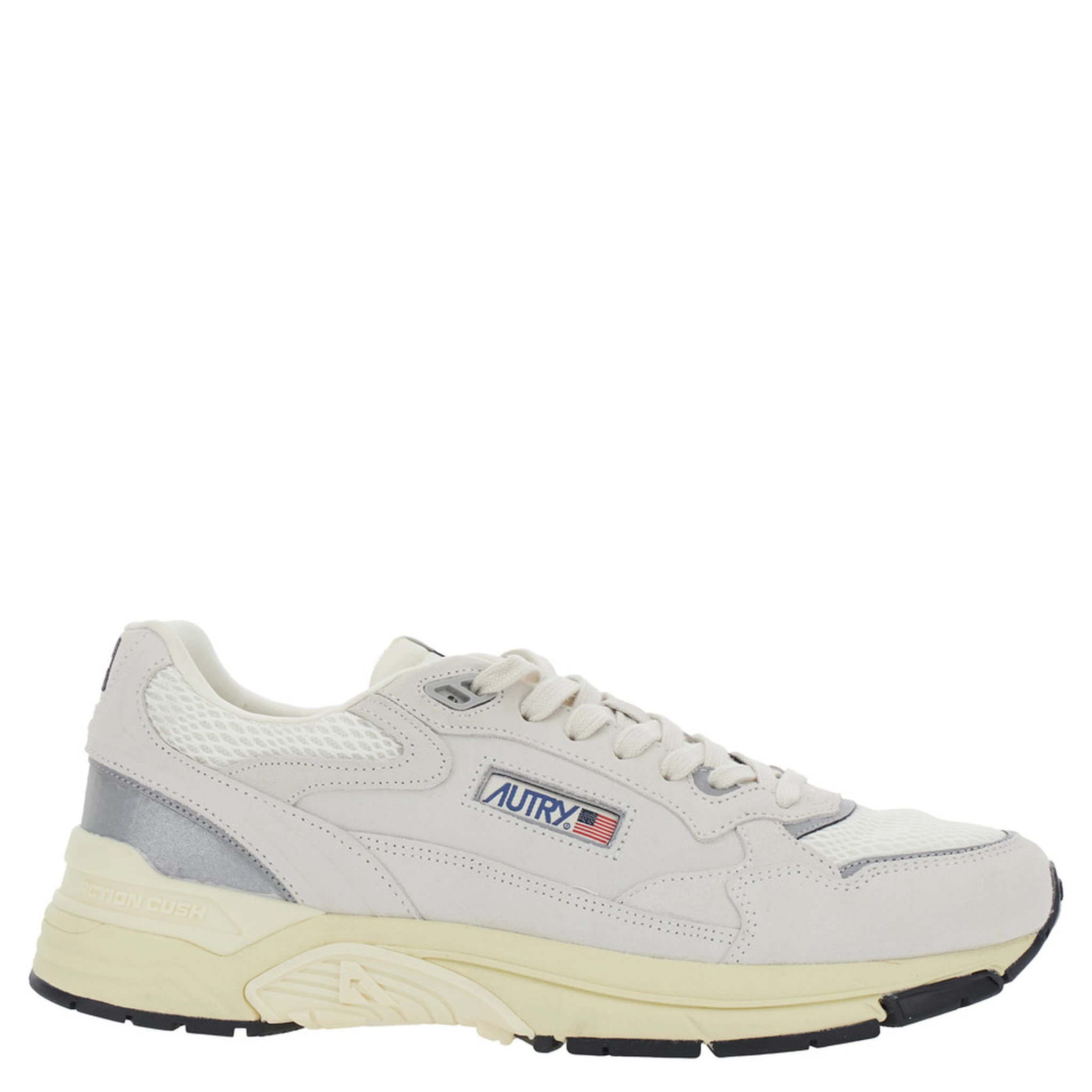 Hyperway White Low Top Sneakers with Logo Patch on Tongue and Side in Tech Fabric Man