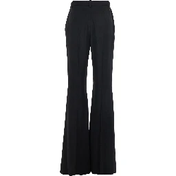 Black Pants with Belt Loops and Flared Leg in Viscose Woman