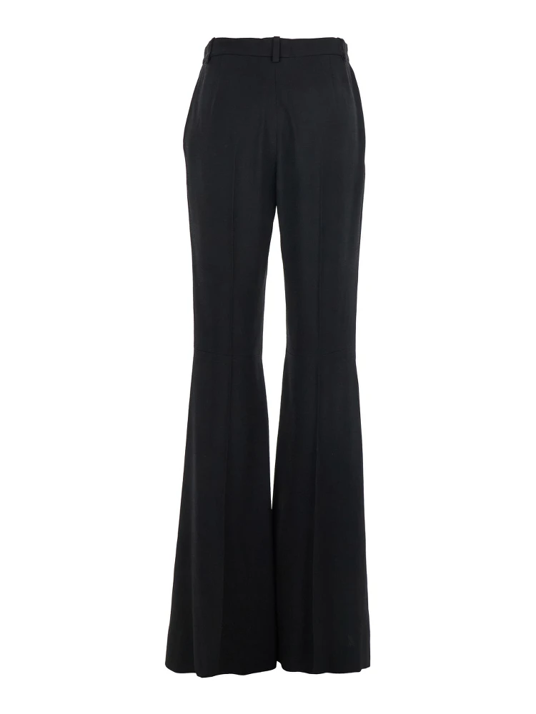 Black Pants with Belt Loops and Flared Leg in Viscose Woman alternative