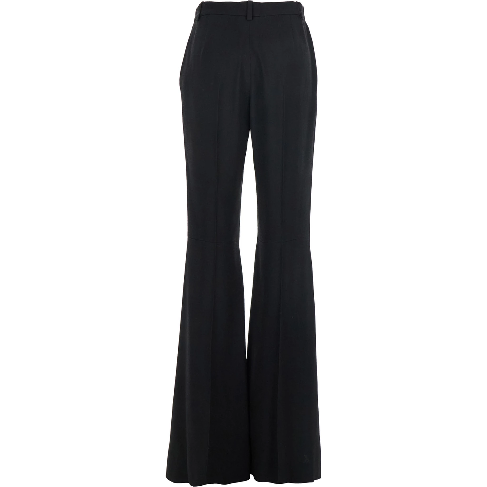 Black Pants with Belt Loops and Flared Leg in Viscose Woman