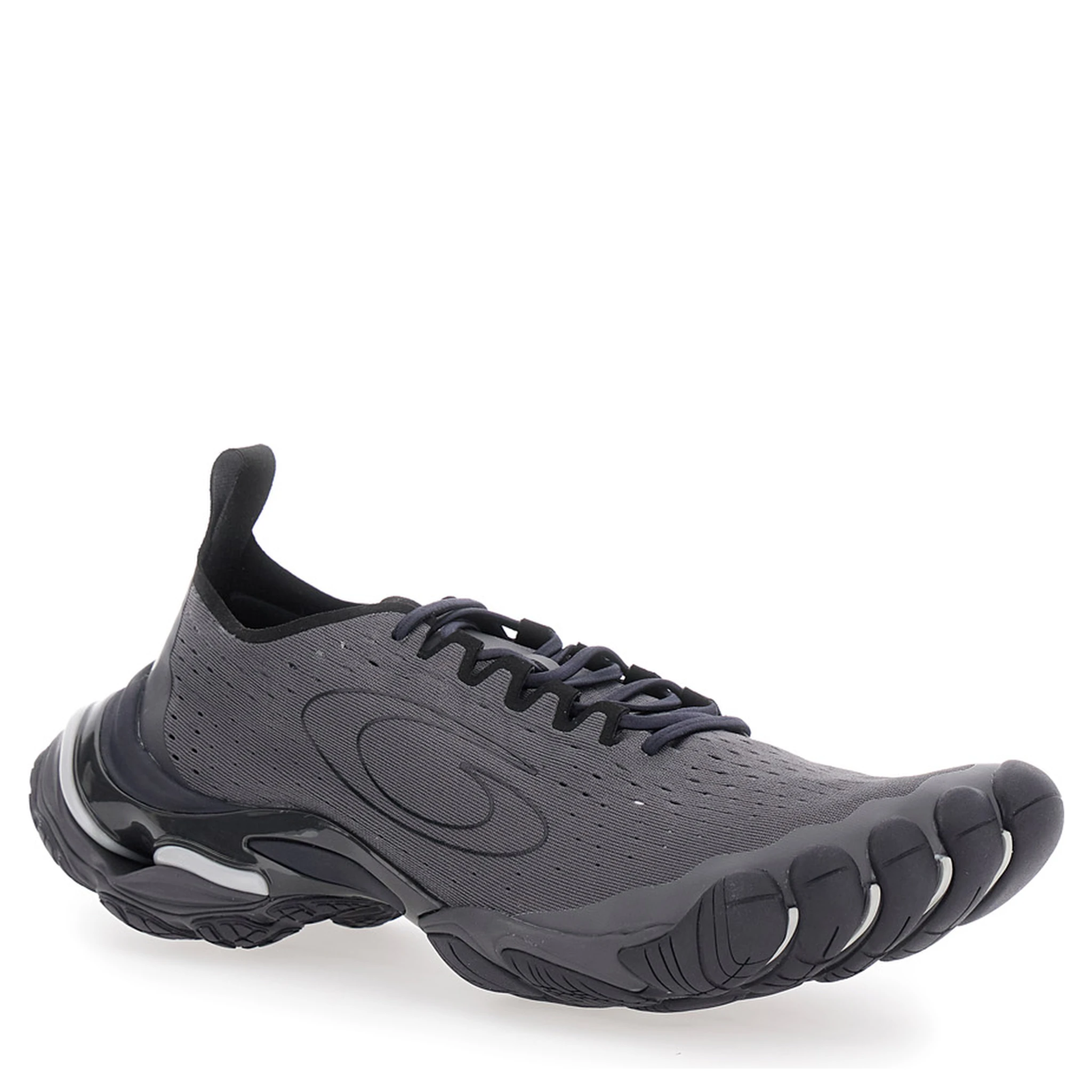 Anatomic Runner Black Sneaker with Anatomical Five-Toe Shape in Tech Fabric Man