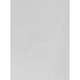 White Crewneck T-Shirt with Tonal Logo Patch on the Front in Cotton Woman