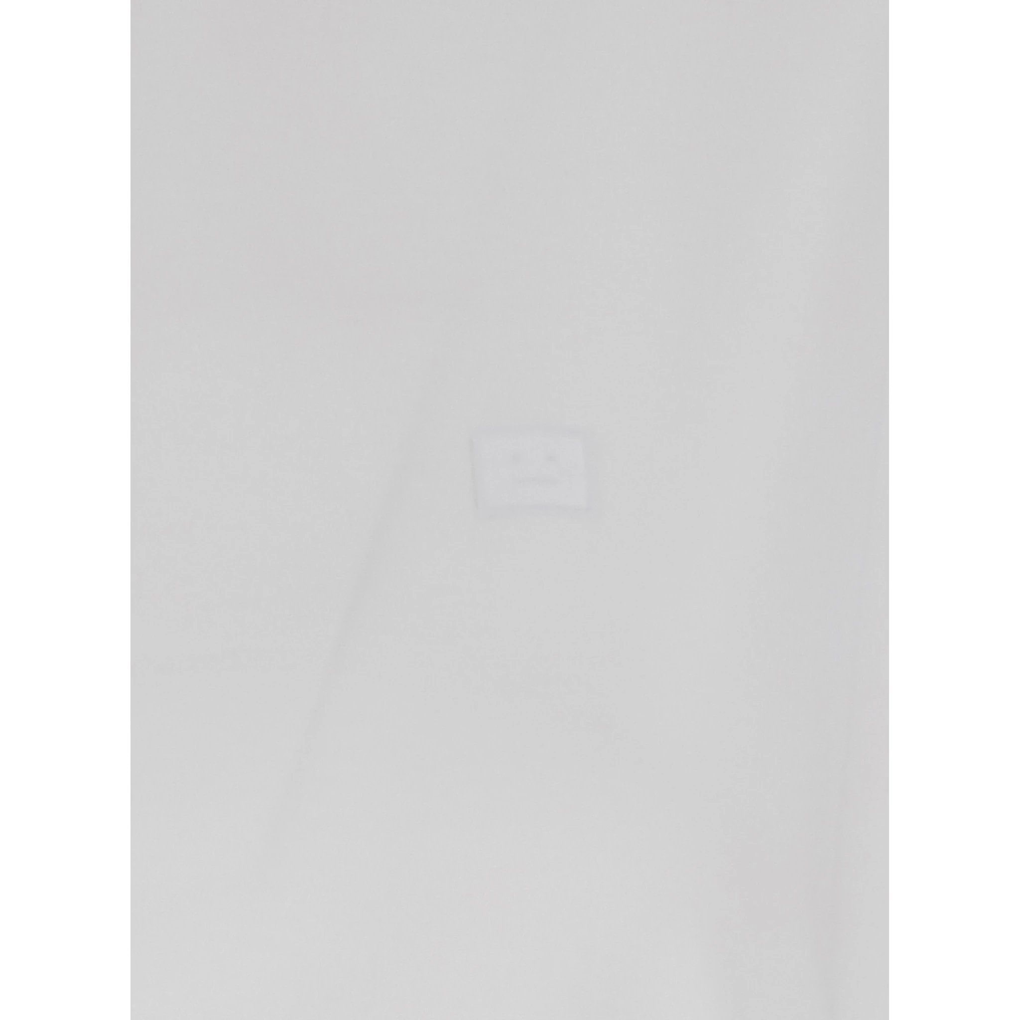 White Crewneck T-Shirt with Tonal Logo Patch on the Front in Cotton Woman