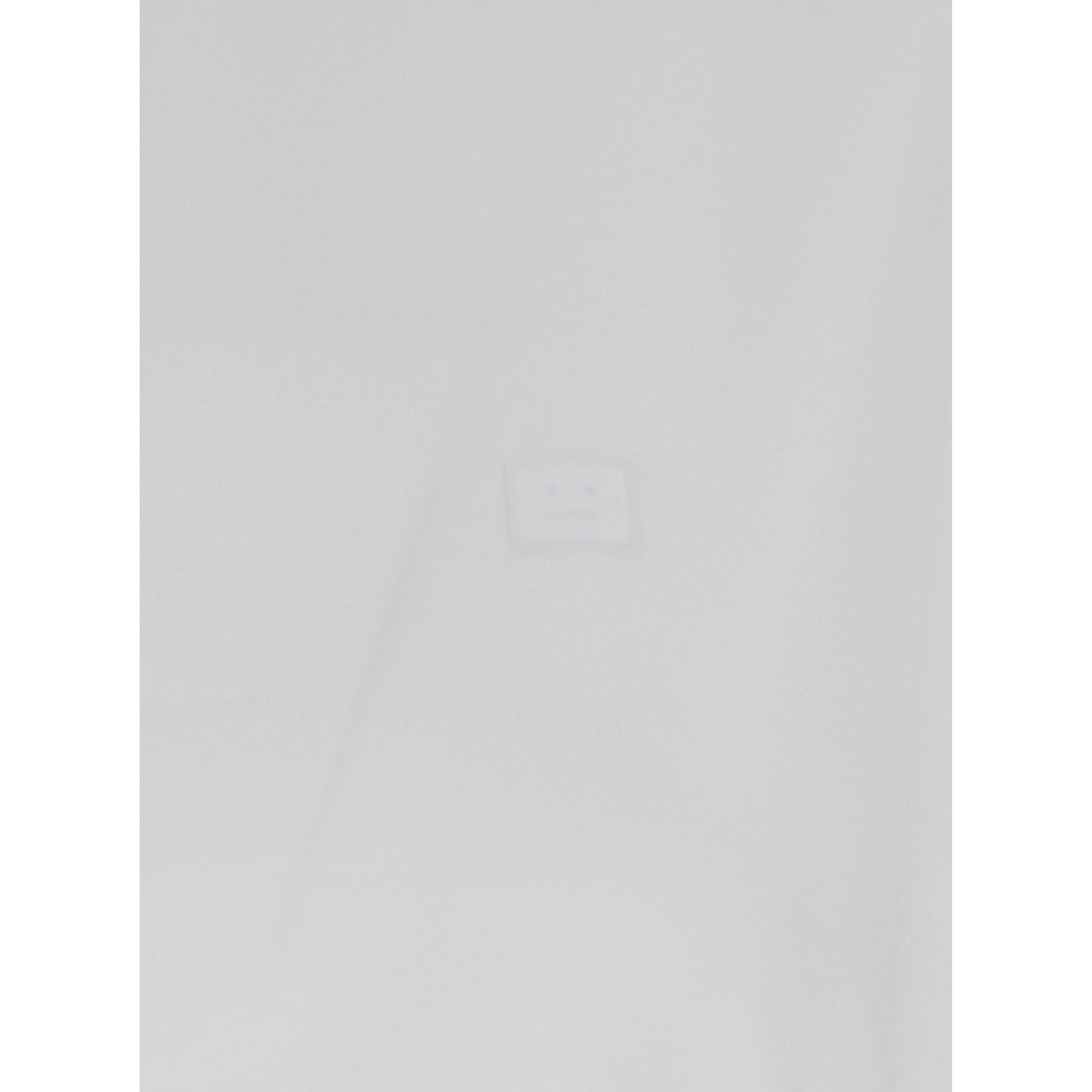 White Crewneck T-Shirt with Tonal Logo Patch on the Front in Cotton Woman