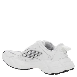 Monday White Low Top Sneakers with Logo Detail on the Side and Size Patch on the Heel in Leather Woman
