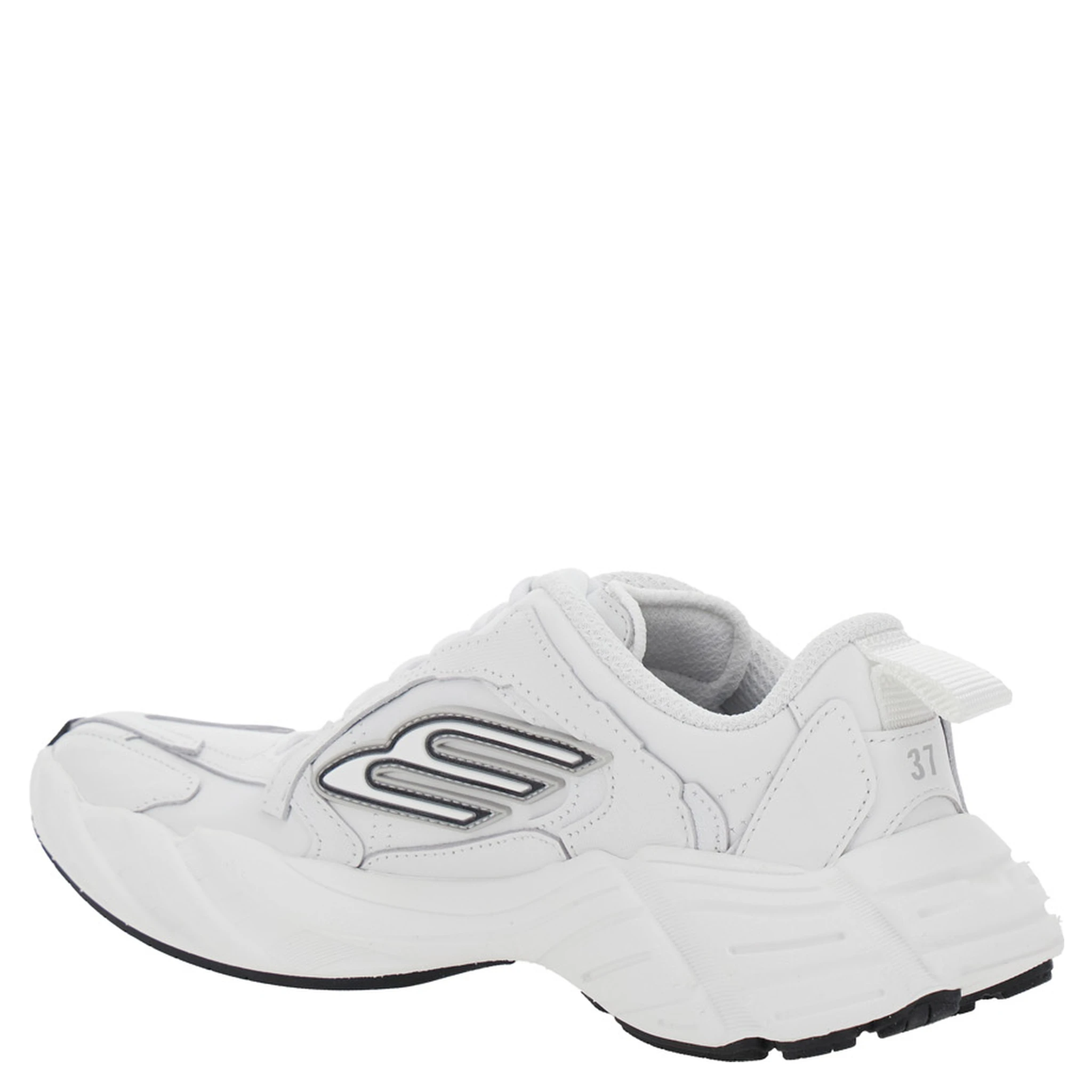 Monday White Low Top Sneakers with Logo Detail on the Side and Size Patch on the Heel in Leather Woman