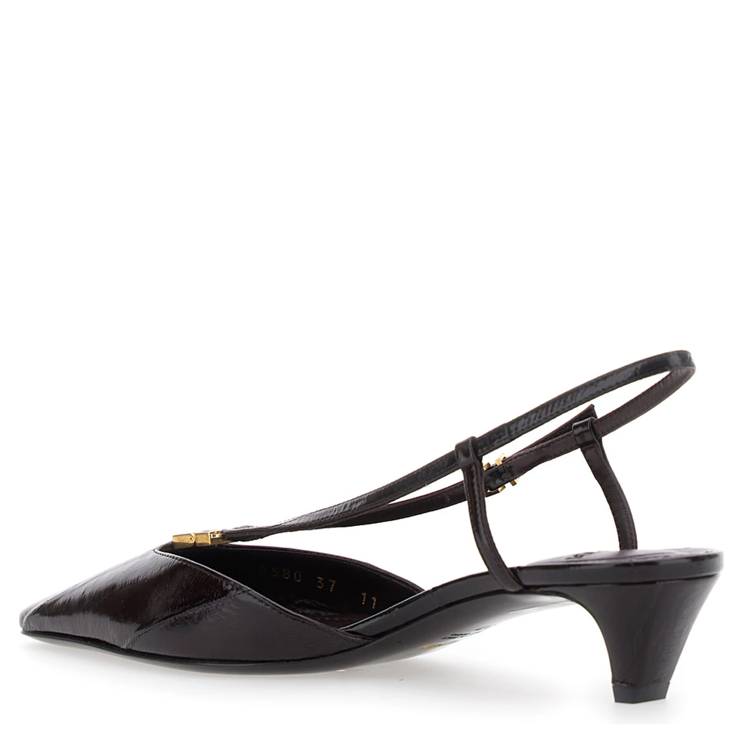 Brown Pumps with FF Logo on the Front in Hagfish Leather Woman