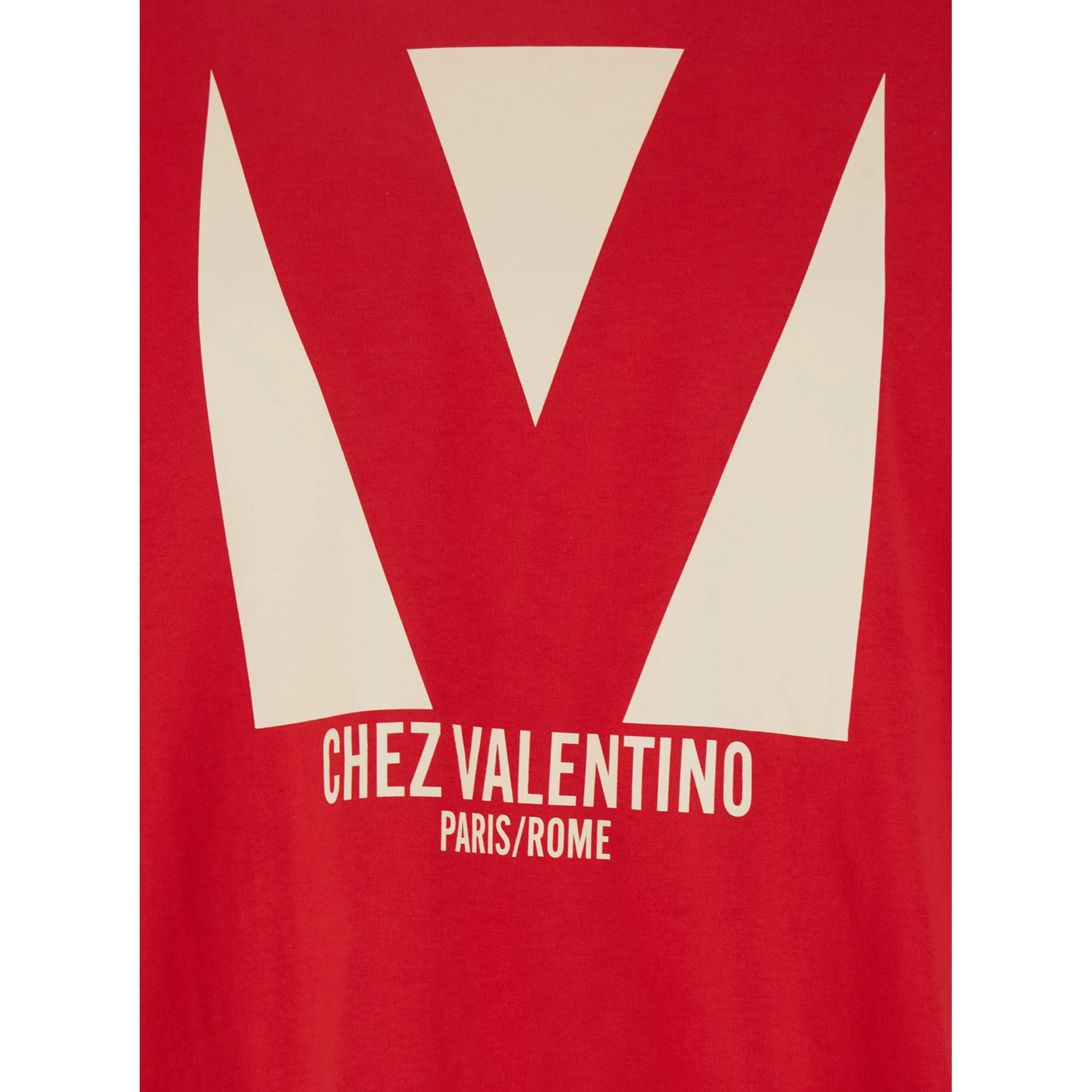 تيشيرت شيز أحمر برقبة دائرية وطبعة شعار ماكسي في الأمام، مصنوع من القطن الرجالي