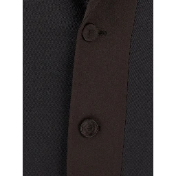 Brown Single-Breasted Jacket with Notched Revers in Wool Blend Man