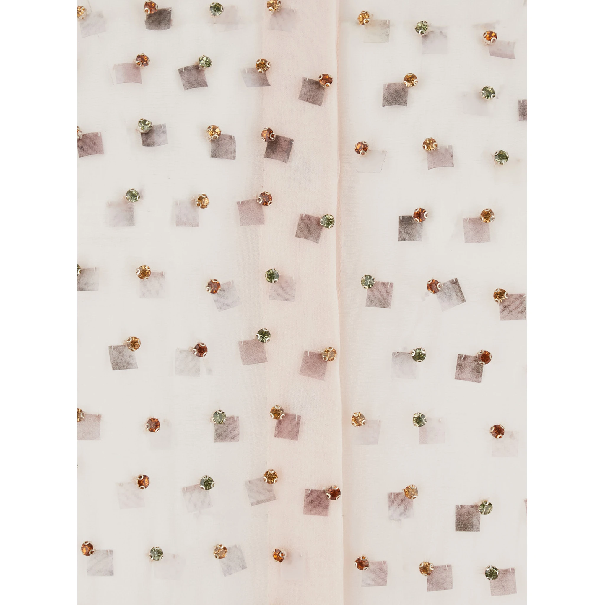 Chowy Pink Shirt with Classic Collar and Rhinestone Embellishments on the Front in Viscose Woman