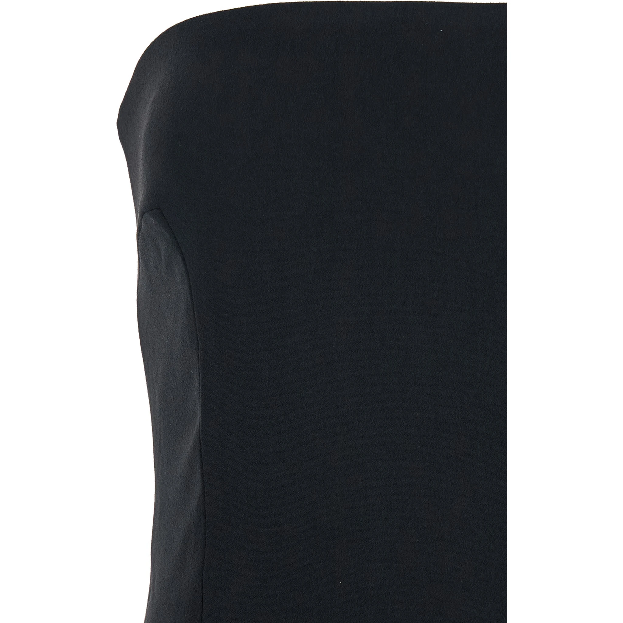 Helena Black Long Dress with Bare Shoulder and Flared Hem in Twill Woman