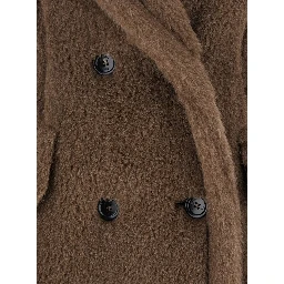 Brown Sleeveless Coat with Wide Classic Lapels in Fur Woman