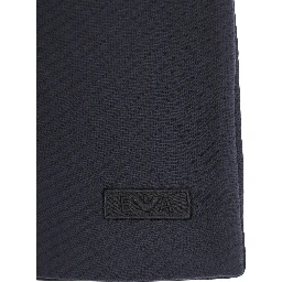 Blue A-Line Skirt with Double-Breasted Closure and Logo Patch on the Front in Cotton Blend Girl