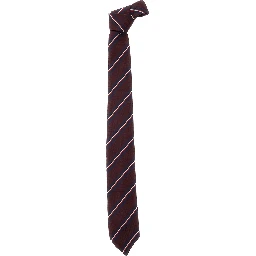 Bordeaux Tie with All-Over Striped Motif in Silk Man