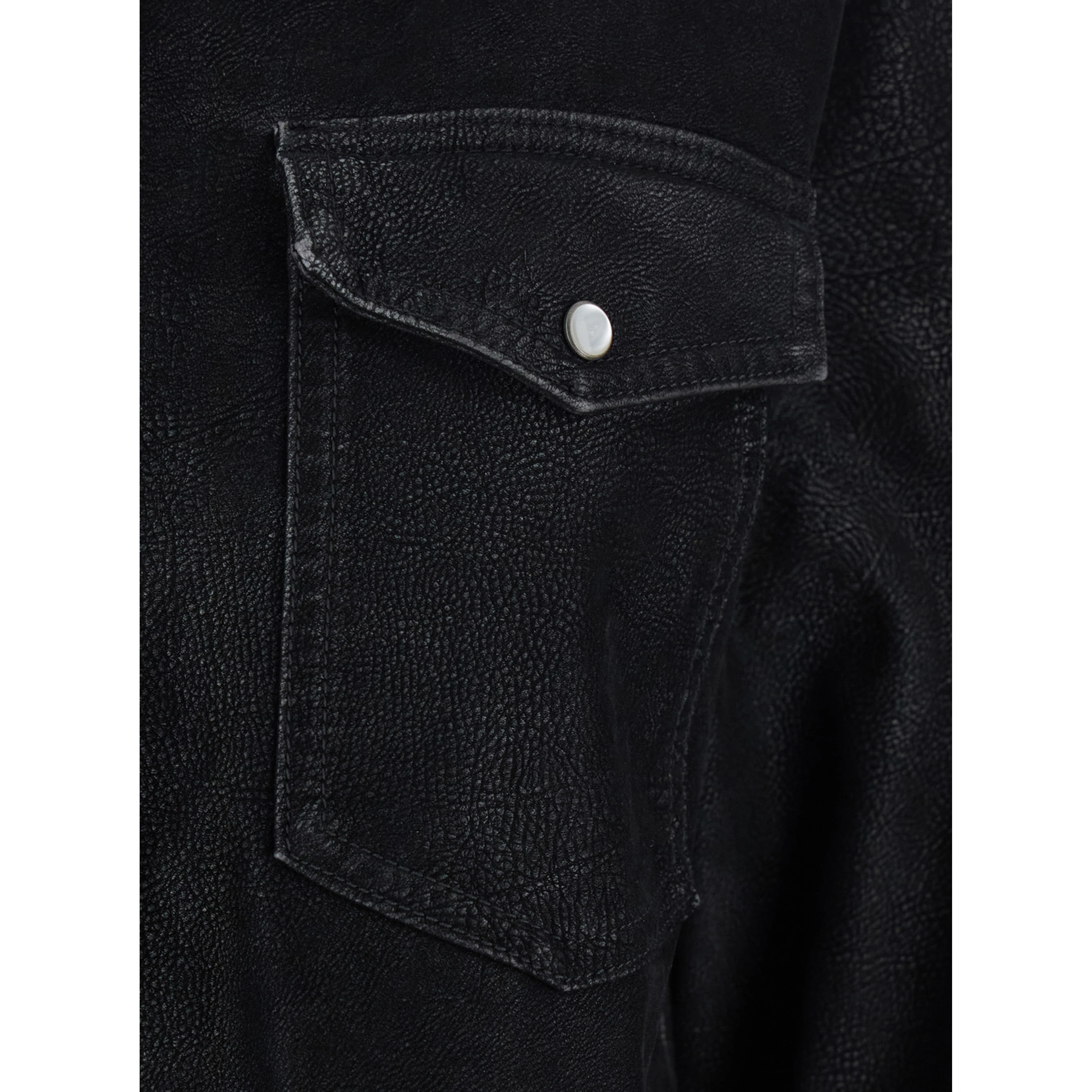 Karima Black Shirt with Classic Collar and Two Front Patch Pockets in 
Fabric Woman