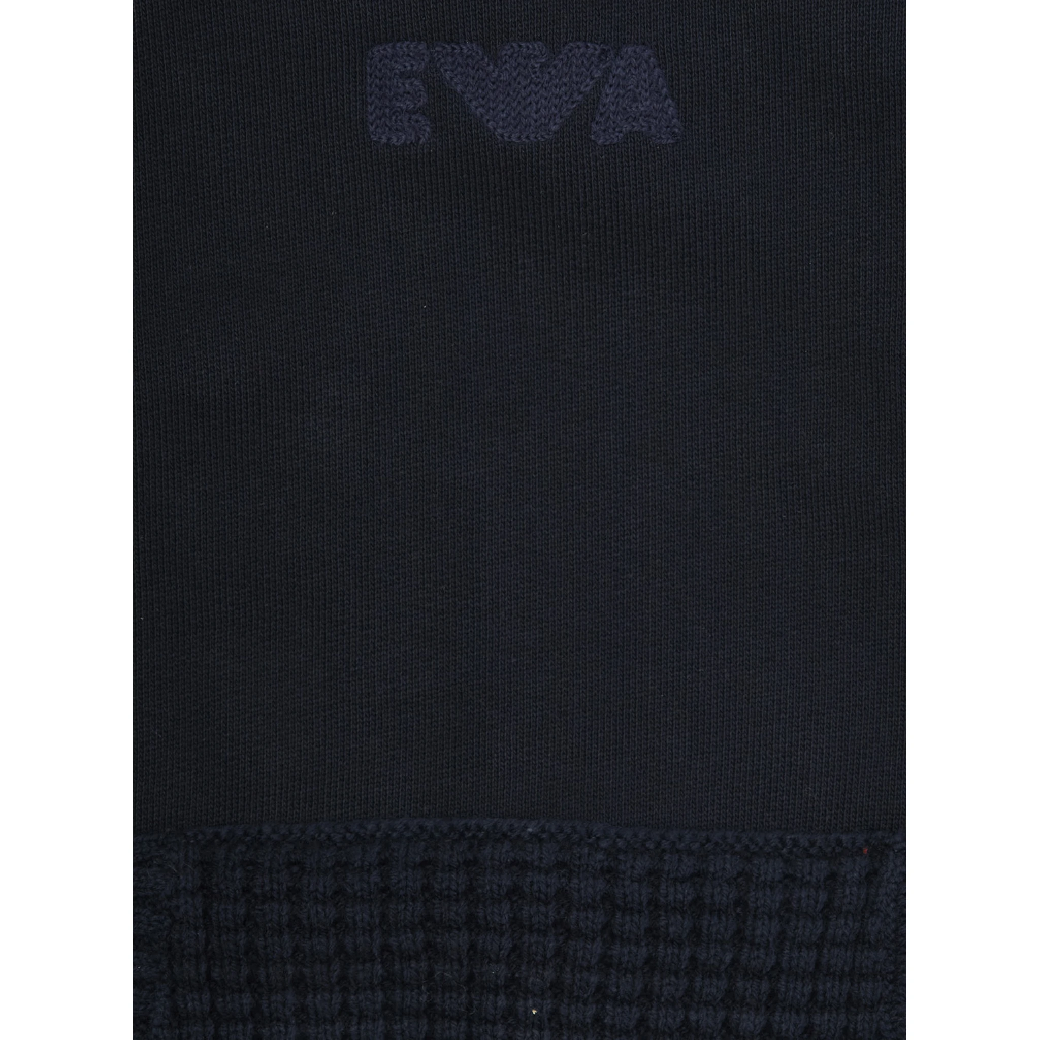 Blue Sweatshirt with Honeycomb Inserts and Embroidered Logo in Cotton Boy