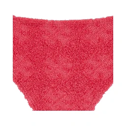 Terry Pink Bikini Bottoms with All-Over Logo Embroidery in Cotton Blend Stretch Woman