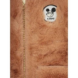 Beige Vest with Logo Patch on the Front in Faux Fur Boy