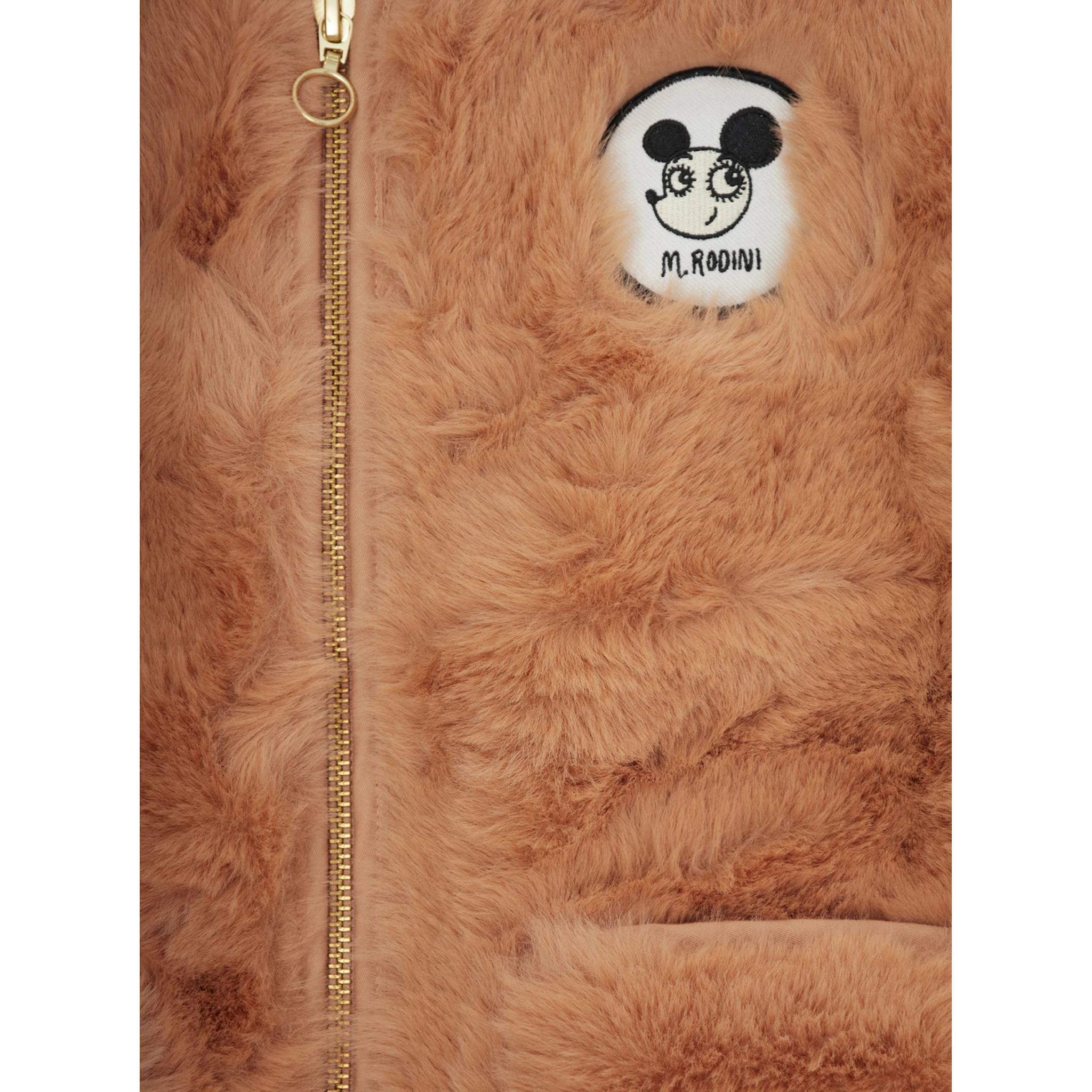 Beige Vest with Logo Patch on the Front in Faux Fur Boy