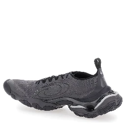 Anatomic Runner Black Sneaker with Anatomical Five-Toe Shape in Tech Fabric Man