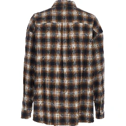 Multicolor Shirt with Classic Collar and All-Over Check Motif in Cotton Man