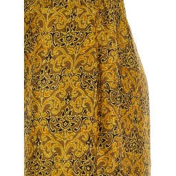 Iris Multicolor Pants with Wide Leg and All-Over Print in Silk Woman