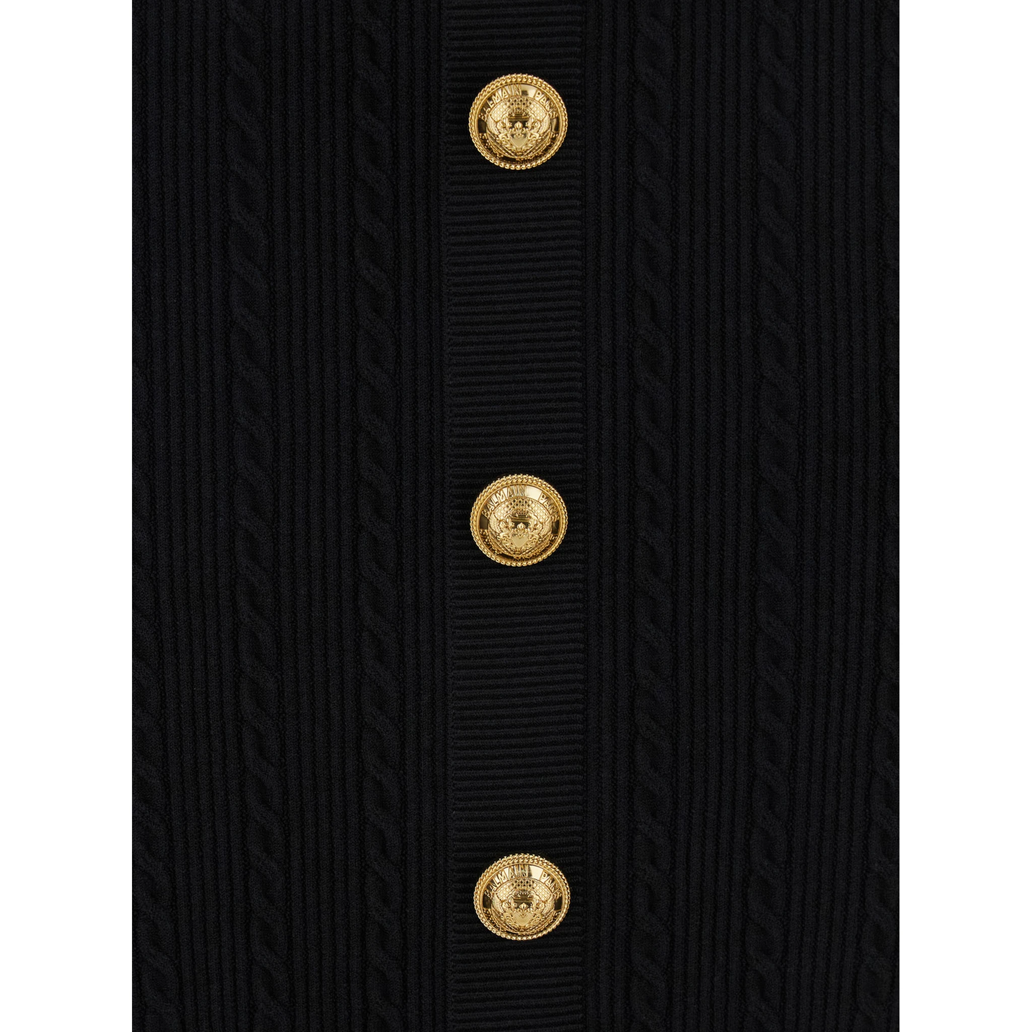 Black Skirt with Logo Buttons and Zip Closure in Viscose Blend Woman