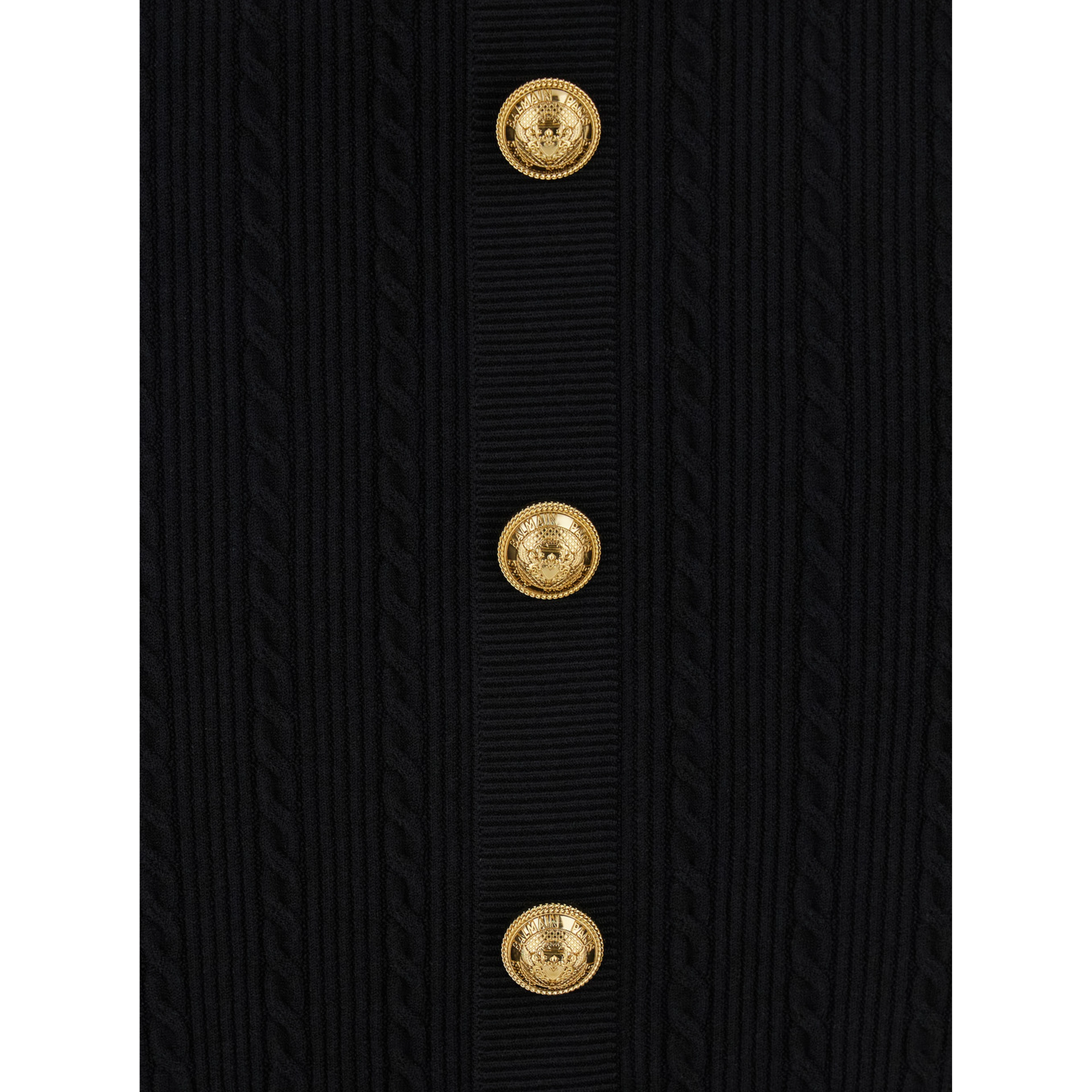 Black Skirt with Logo Buttons and Zip Closure in Viscose Blend Woman