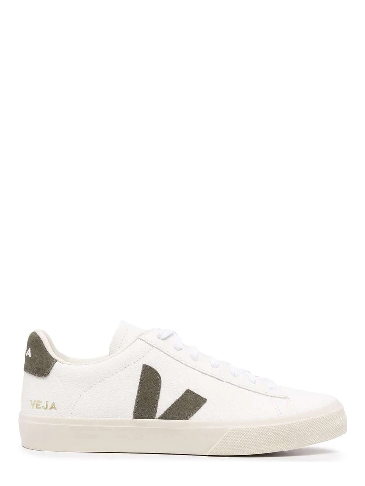 White Campo Sneaker with Side Logos in Vegan Leather Man