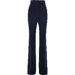 Alabama Blue Pants with Belt Loops and Wide Leg in Tech Fabric Woman