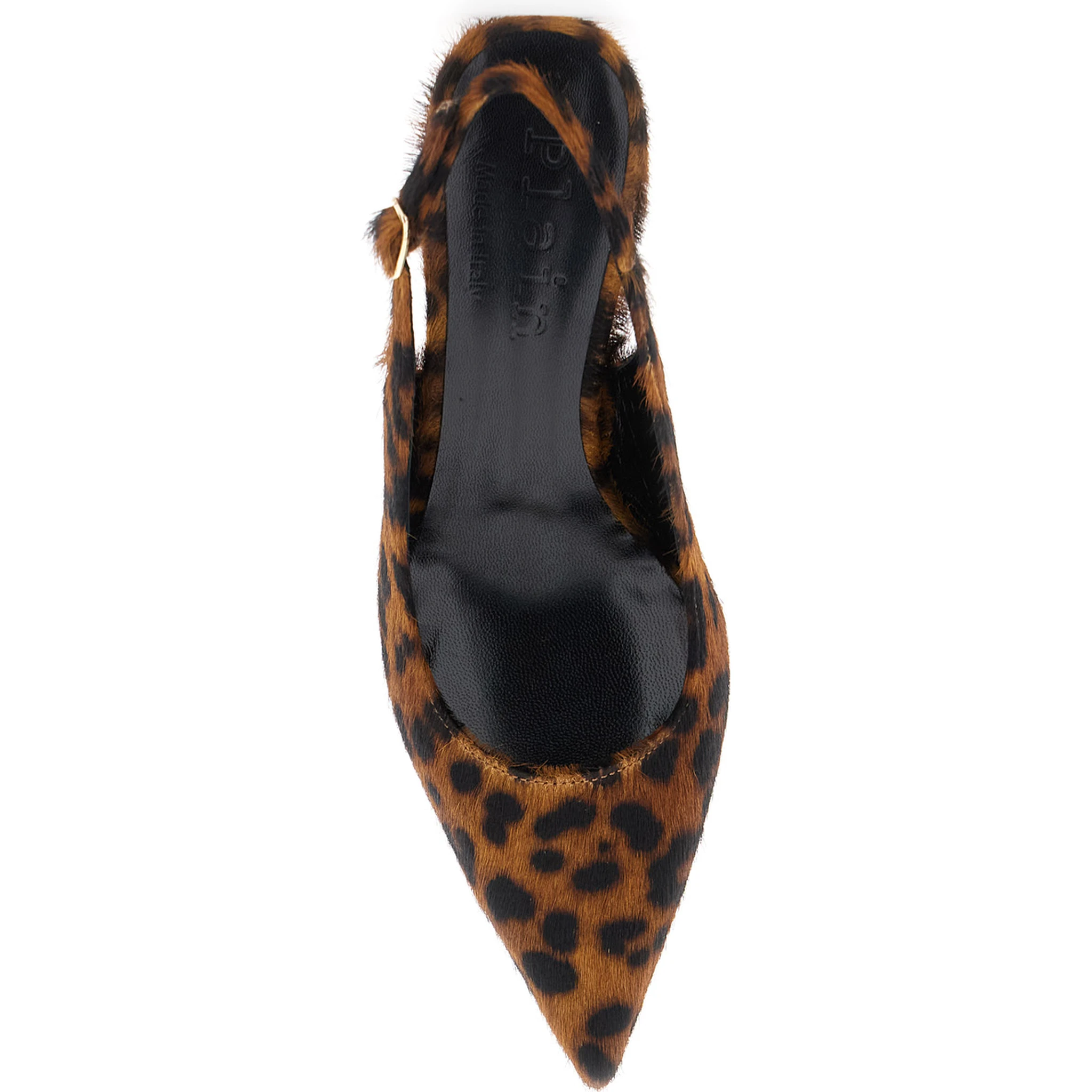 Luisa Brown Slingback Pumps with Medium Stiletto Heel and Leopard Print All-Over in Ecofur Woman