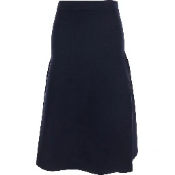 Giusy Black Flared Skirt with Elastic Waist in Viscose Blend Woman