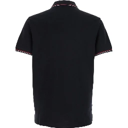 Black Polo Shirt with Classic Collar and Logo Embroidery on the Front in Cotton Stretch Man