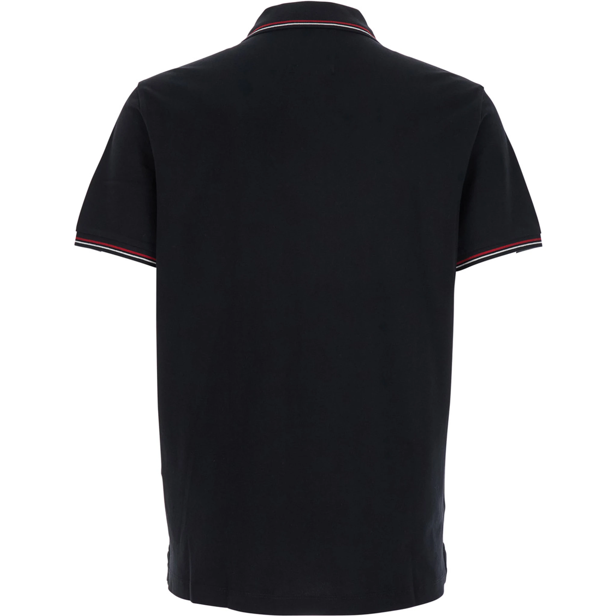 Black Polo Shirt with Classic Collar and Logo Embroidery on the Front in Cotton Stretch Man