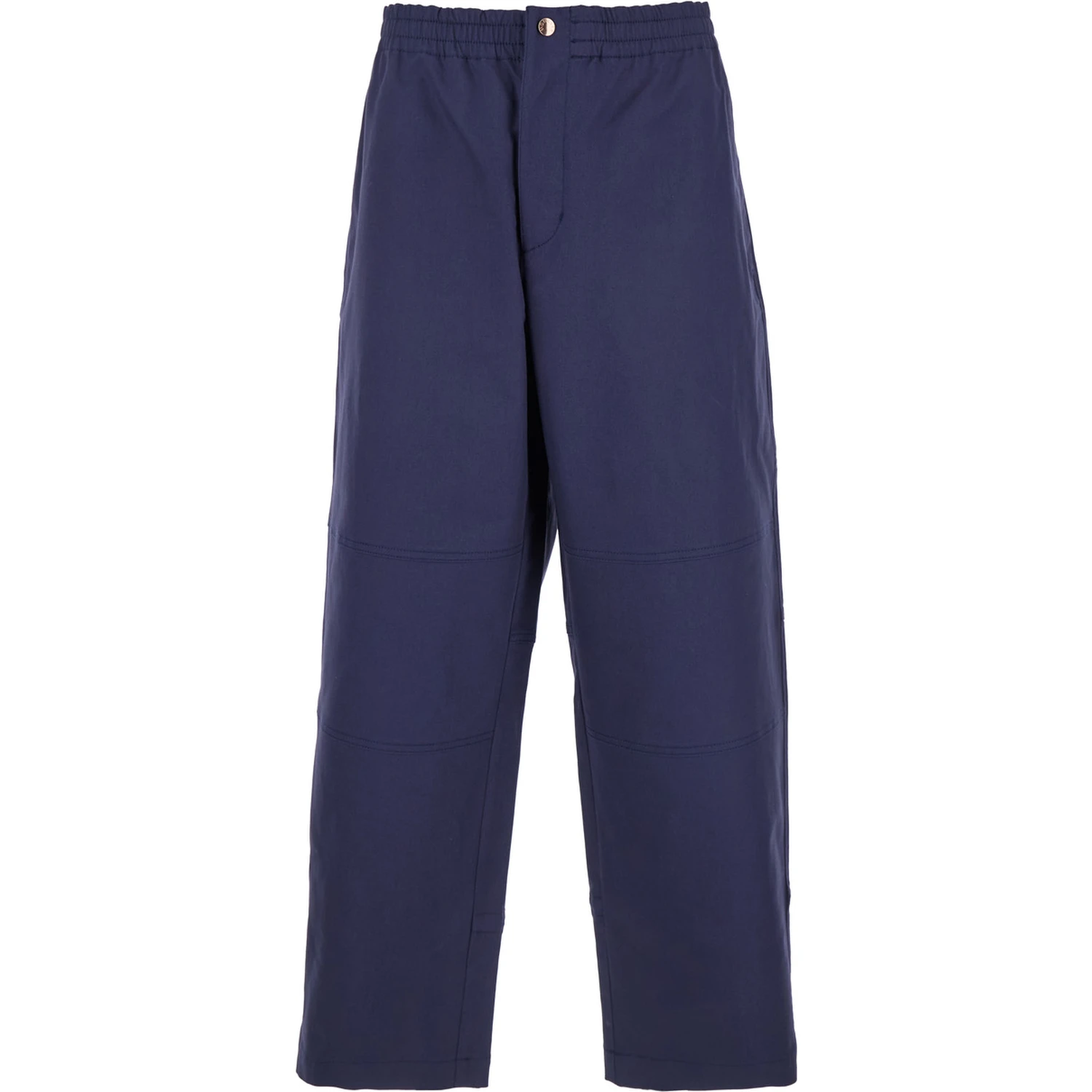 Blue Pants with Elastic Waist and Logo Patch on the Rear in Cotton Stretch Man