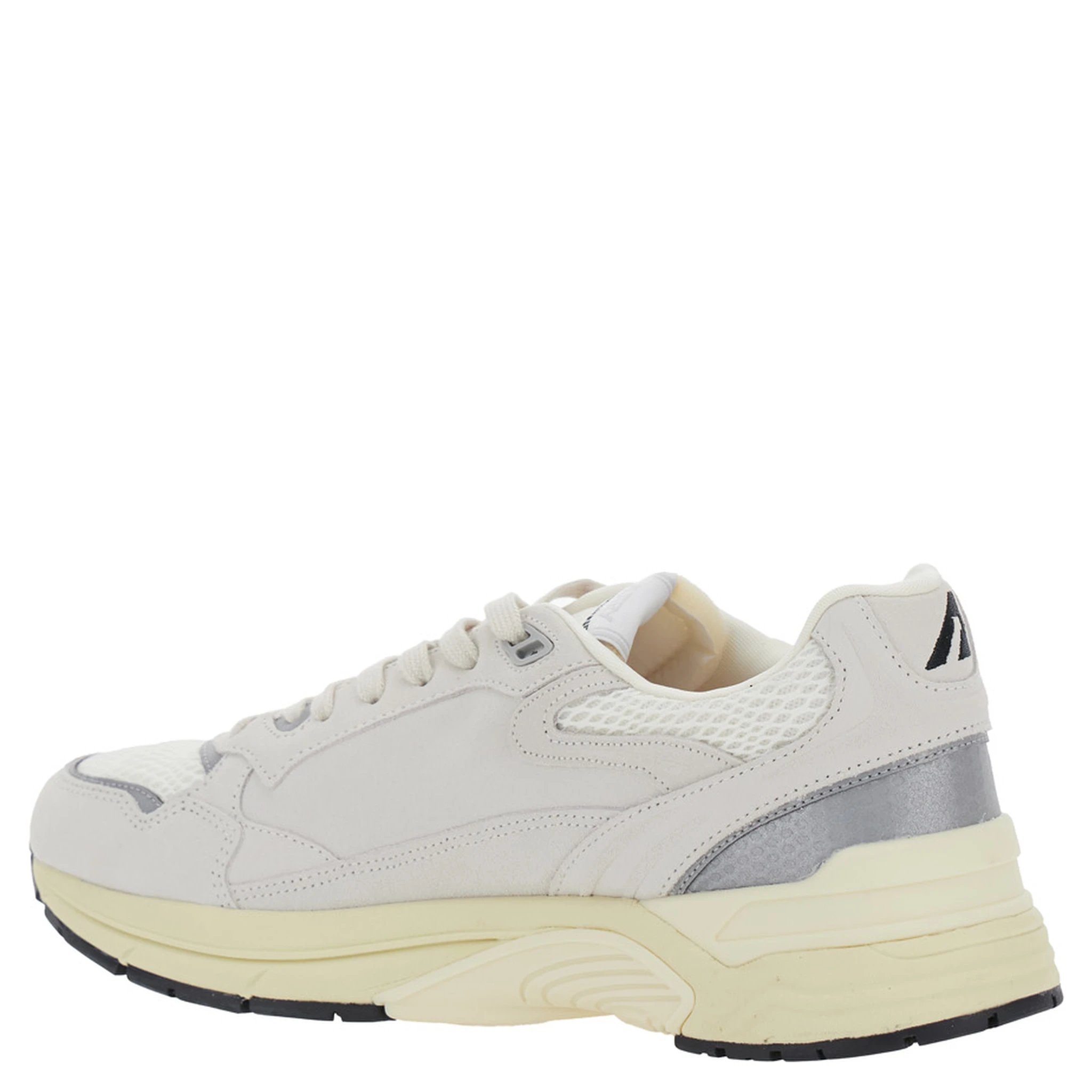 Hyperway White Low Top Sneakers with Logo Patch on Tongue and Side in Tech Fabric Man