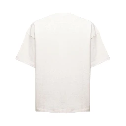 White Oversize Crewneck T-Shirt with Logo Print on the Front in Cotton Man