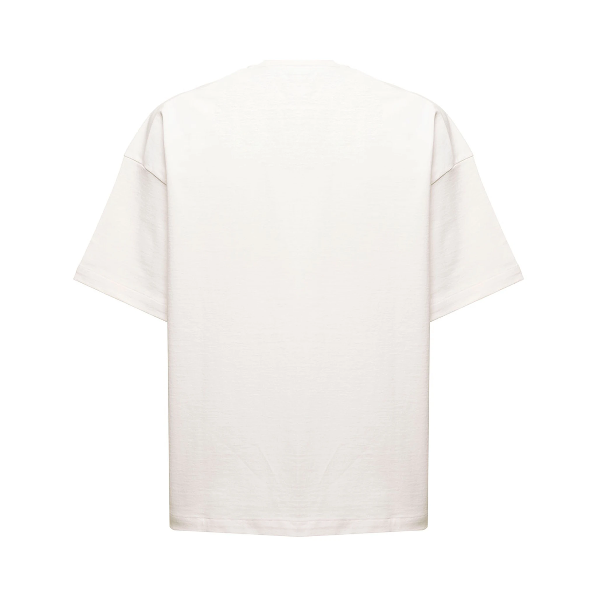 White Oversize Crewneck T-Shirt with Logo Print on the Front in Cotton Man