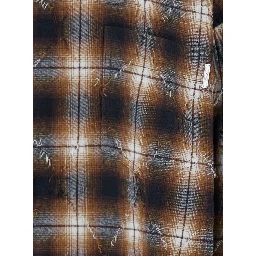 Multicolor Shirt with Classic Collar and All-Over Check Motif in Cotton Man
