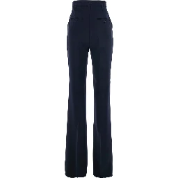 Alabama Blue Pants with Belt Loops and Wide Leg in Tech Fabric Woman