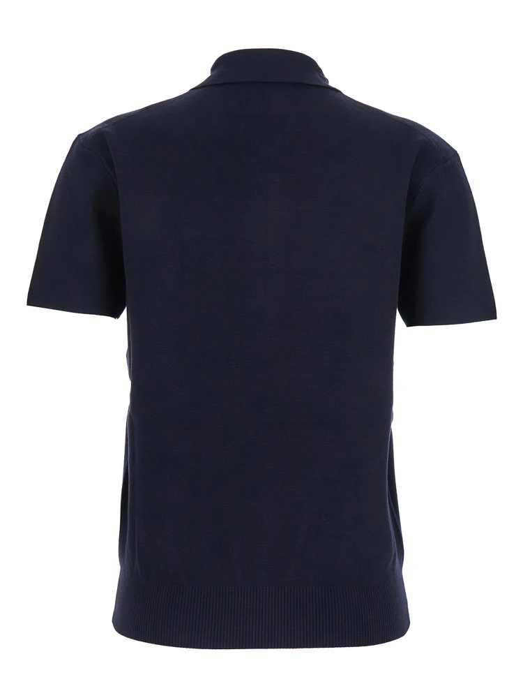 Teti Blue Polo Shirt with Classic Collar and Front Half Zip Closure in Viscose Blend Woman alternative